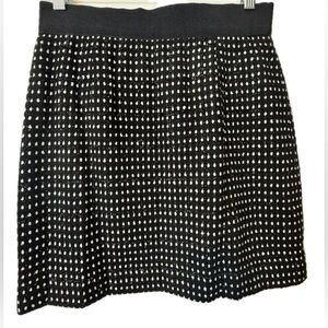Milly Black White Skater Skirt Size 6 Textured Knit Elastic Waist
